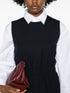 contrast-stitching midi dress